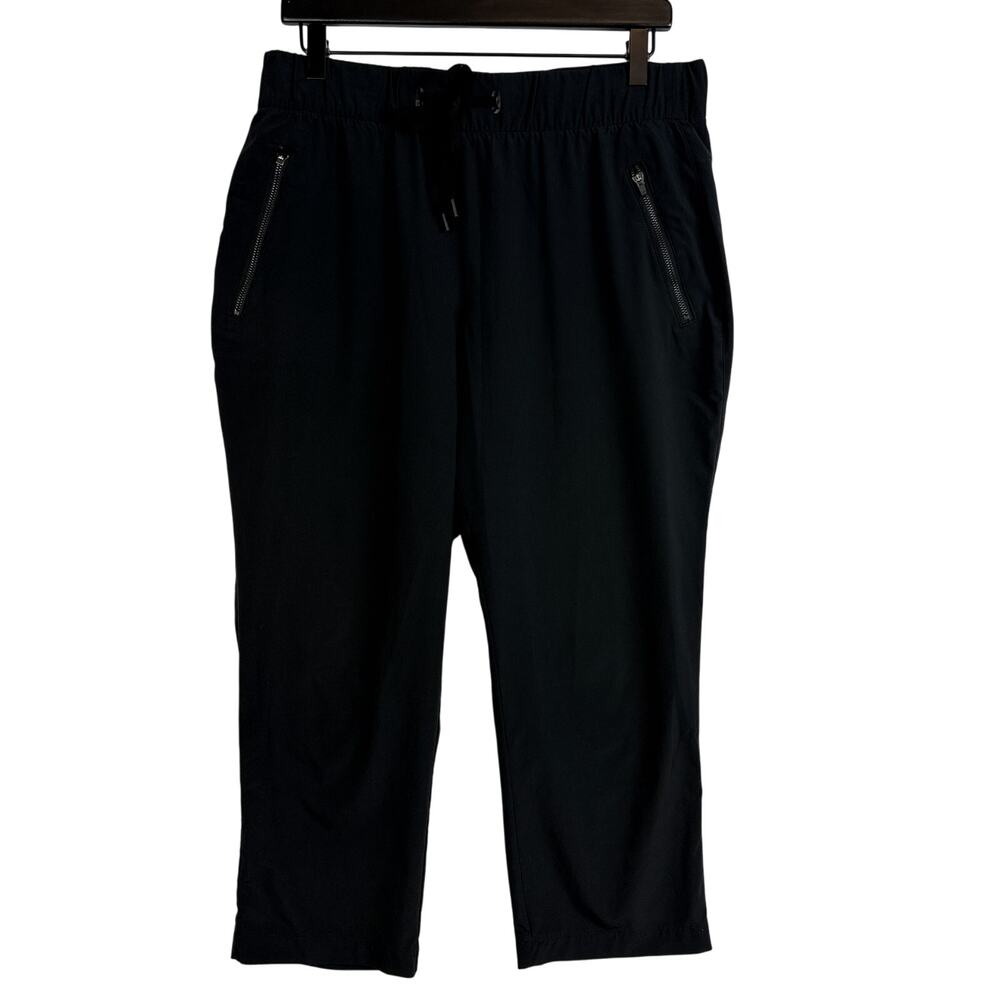 Eddie Bauer Womens Travex High Rise Crop Pull-On Pants Black - M